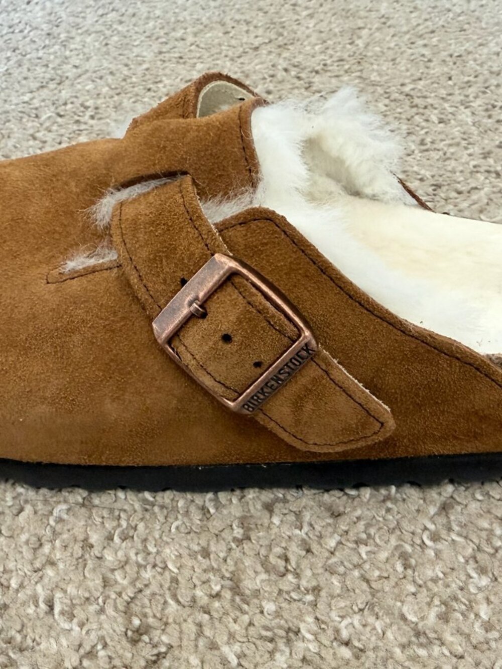 Birkenstock Boston Shearling Clog - Suede Leather, Size 38 (W7 / M5), NWT, Mink - Picture 7 of 8